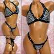 Black Rhinestone Bikini