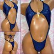 Navy Blue Sequin Diamond Slingshot