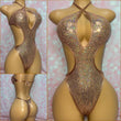 Rose Gold Sequin Cut Out One Piece