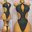 Black Silver Holo Cut Out One Piece