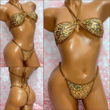 Holo Leopard Strapless Bikini