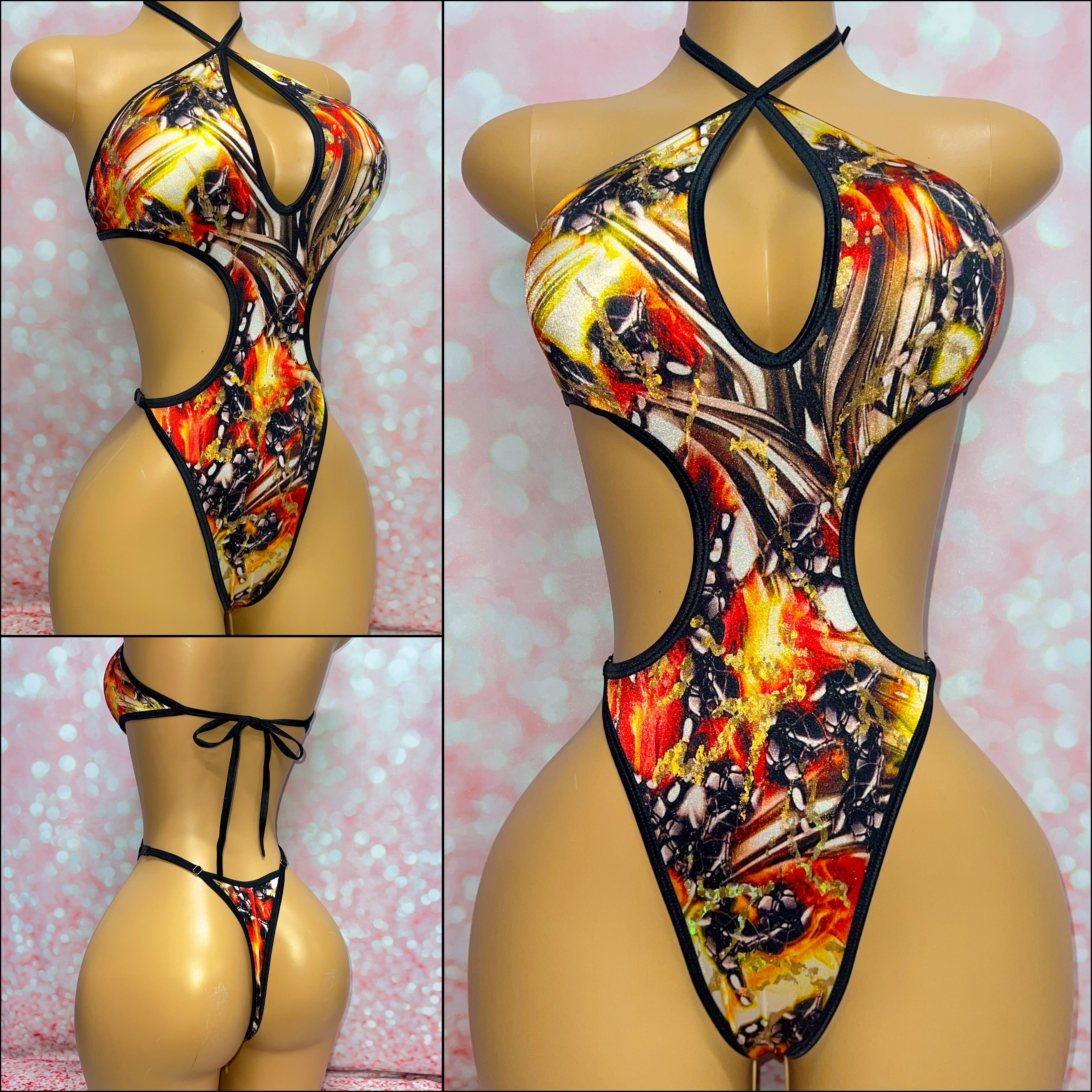 Firestorm Print Cut Out One Piece