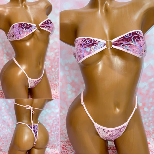 Velvet Sequin Strapless Bikini