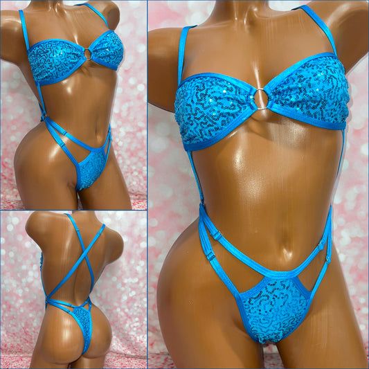 Blue Sequin Strappy X-Tina