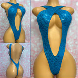Blue Leopard Cross Over One Piece