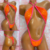 Orange Sequin Choker Slingshot