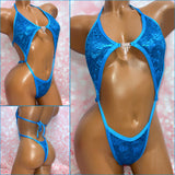 Teal Blue Lace Diamond Slingshot