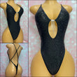 Black Sequin Dangle One Piece