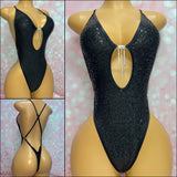 Black Sequin Dangle One Piece