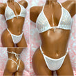 White Sequin Mesh Bikini
