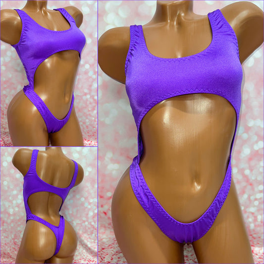 Purple Cut Out Bodysuit