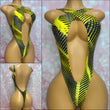 Yellow Stripe Cross Over One Piece