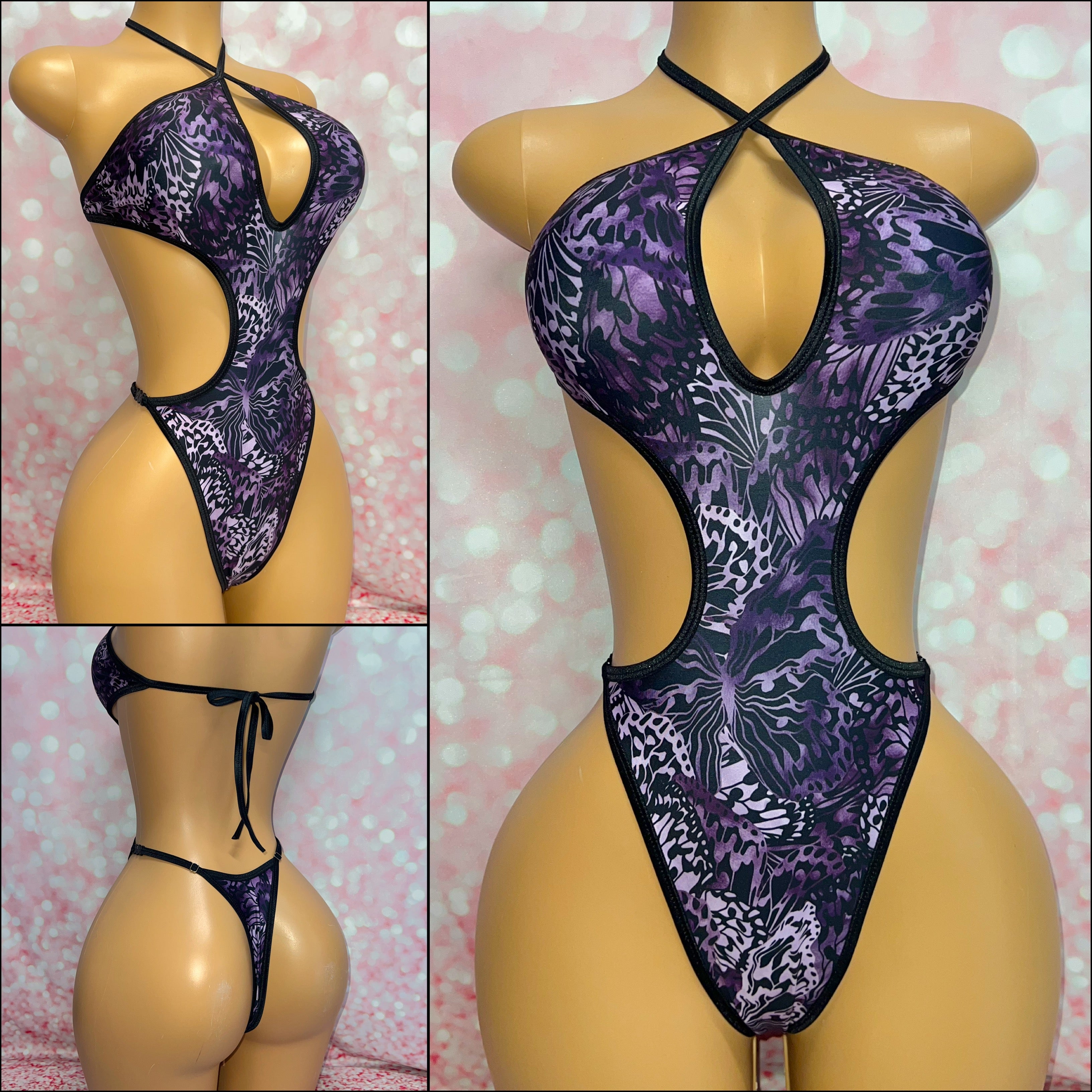 Grunge Butterfly Cut Out One Piece