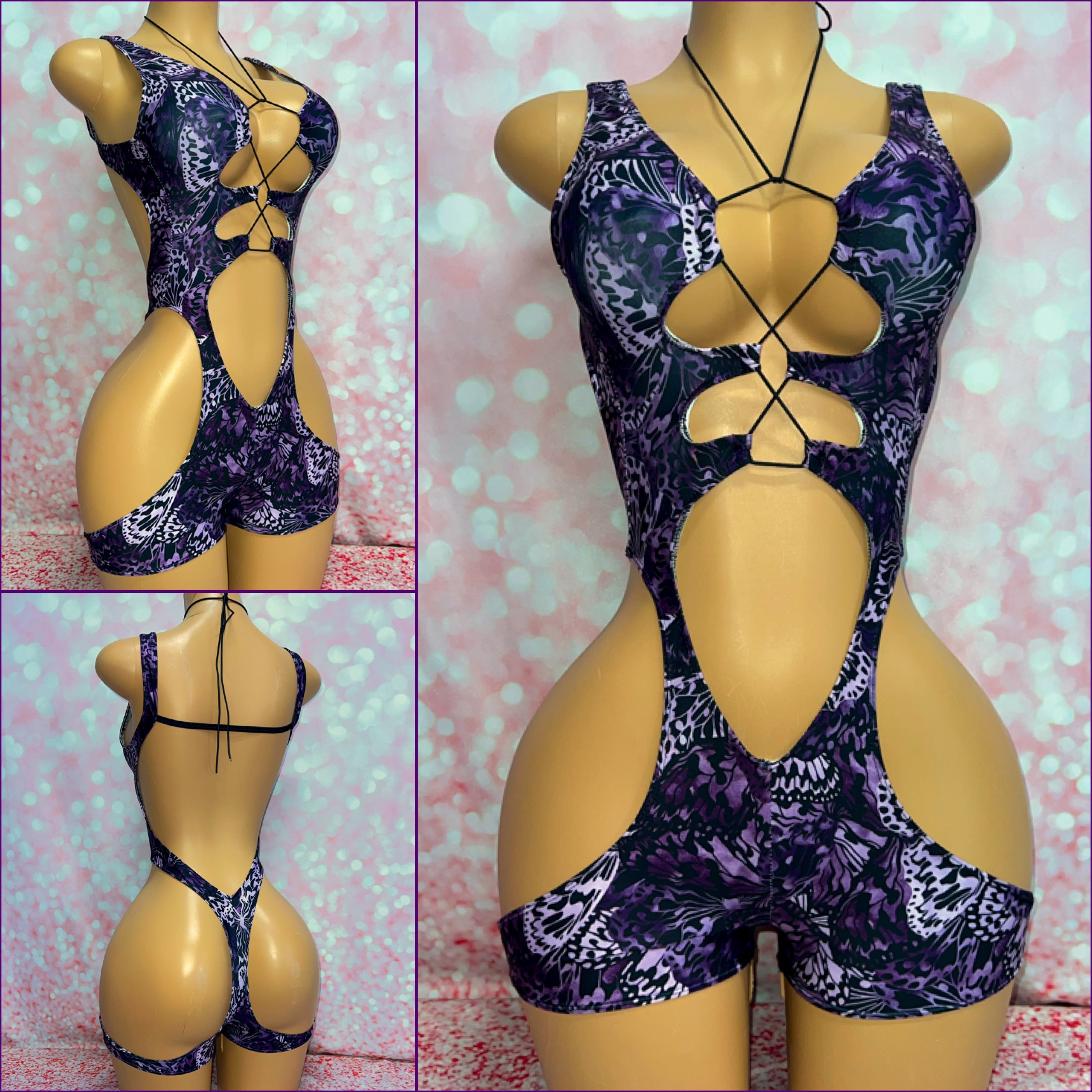 Grunge Butterfly Cut Out Romper