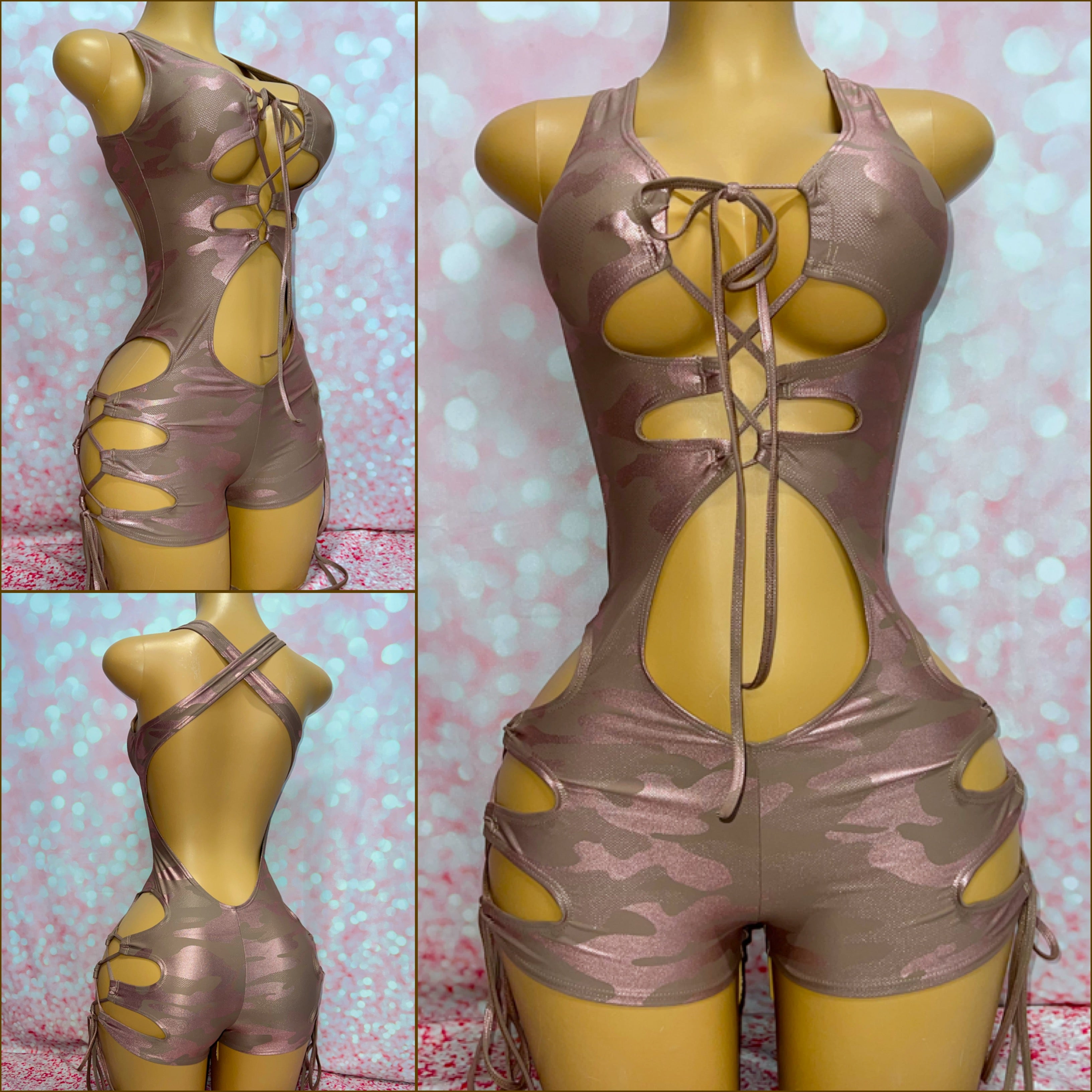 Rose Gold Camo Romper