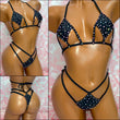 Rhinestone Cut Out Micro Bikini Black