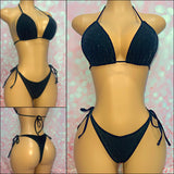 Black Sparkle Tie Side Bikini