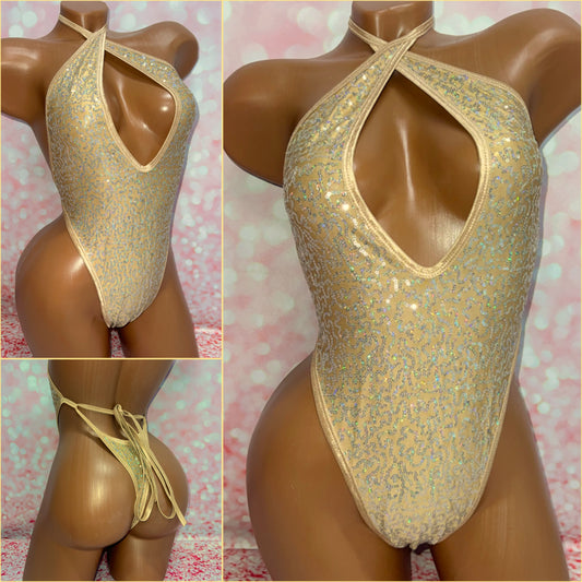 Gold Silver Sequin One Piece