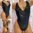 Black Glitter Leopard Adjustable One Piece