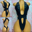 Metallic Black Wrap Bodysuit