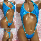 Blue Sequin Peekaboob