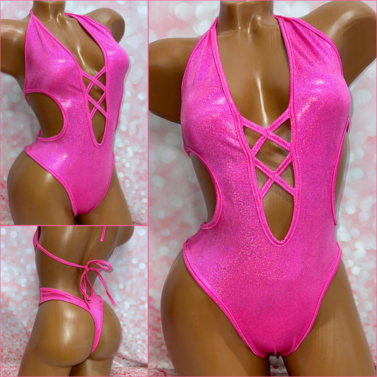 Pink X Front One Piece
