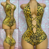 Leopard X Front Romper