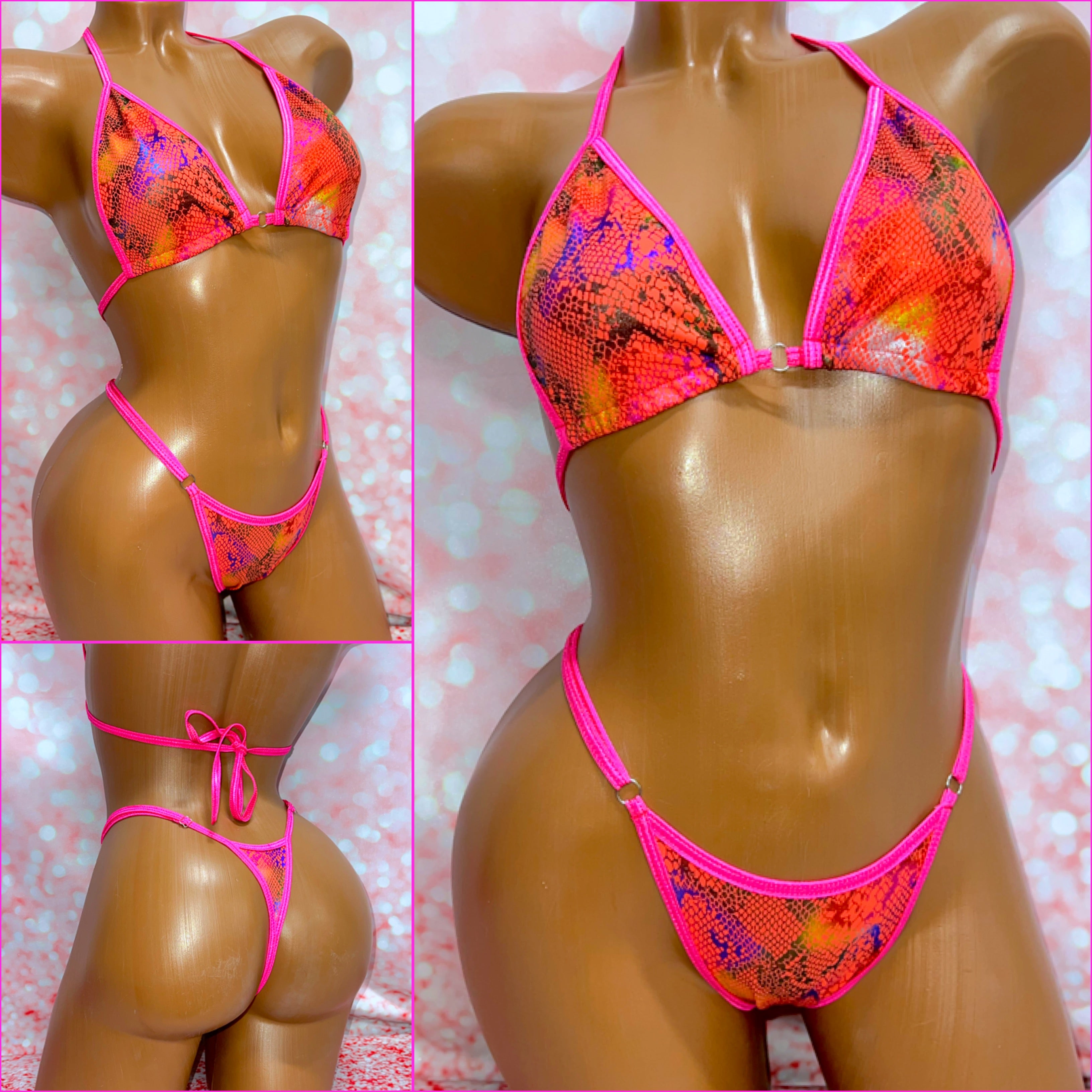Coral Holo Snake Bikini