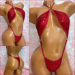 Burgundy Sequin Choker Slingshot