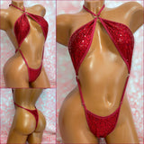 Burgundy Sequin Choker Slingshot