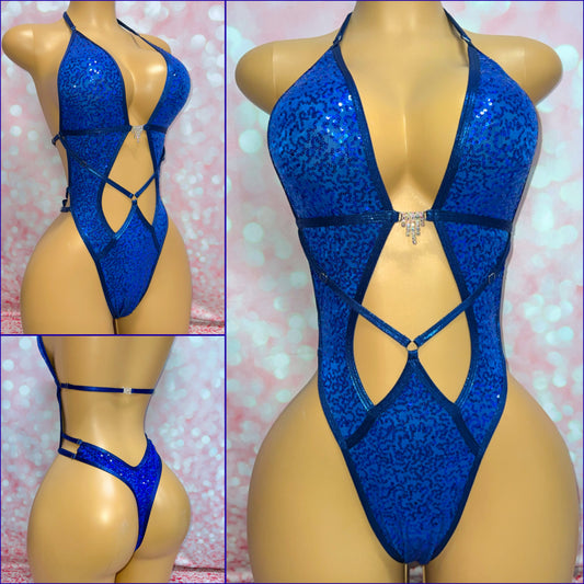 Sequin Strap Front Bodysuit