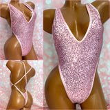 Pink Sequin Adjustable One Piece
