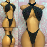 Multi Way Rhinestone Bodysuit Black