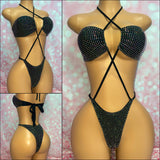 Multi Way Rhinestone Bodysuit Black