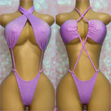 Multi Way Rhinestone Bodysuit Lilac