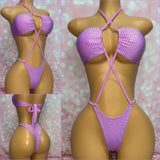 Multi Way Rhinestone Bodysuit Lilac