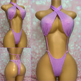 Multi Way Rhinestone Bodysuit Lilac