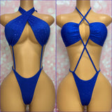 Multi Way Rhinestone Bodysuit Royal