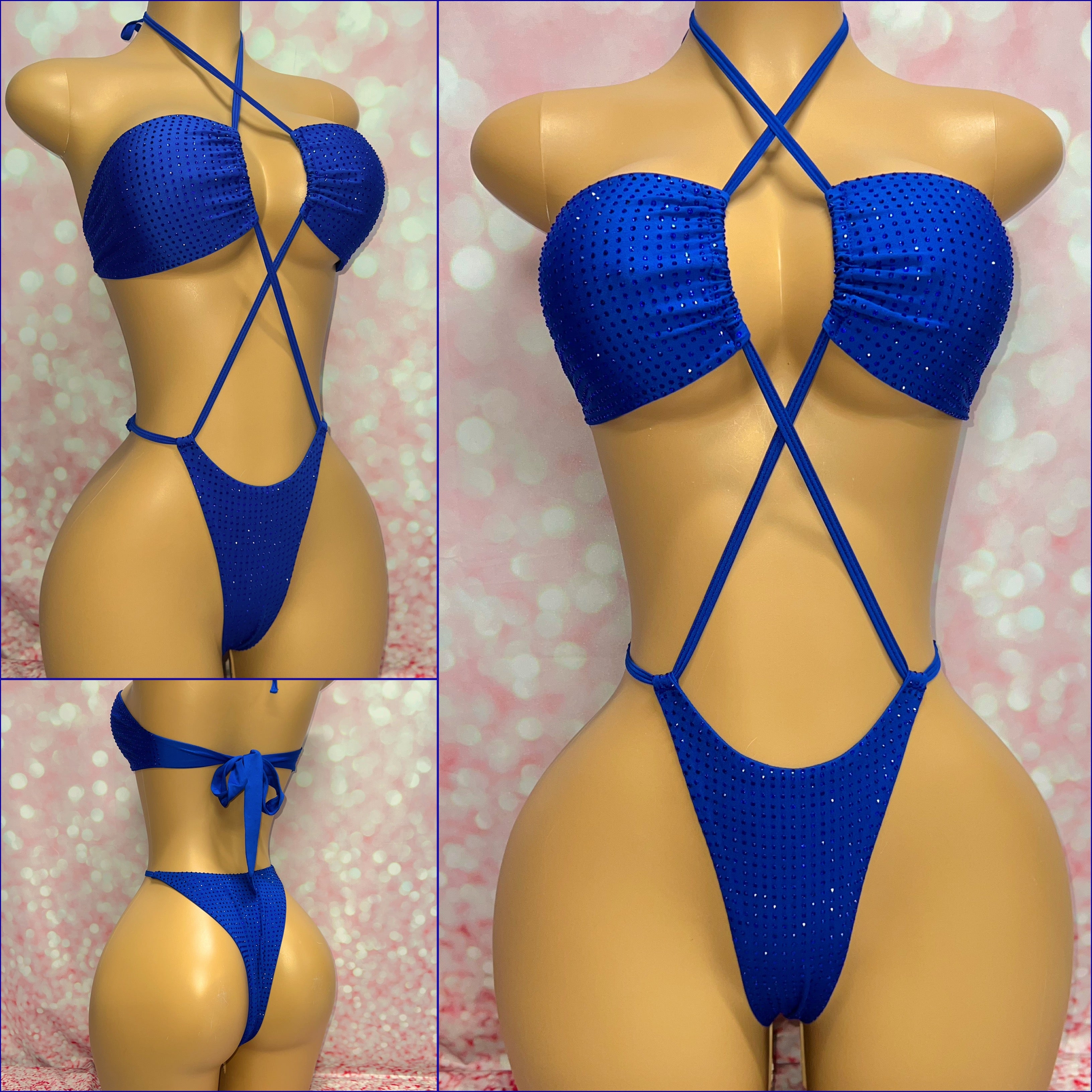 Multi Way Rhinestone Bodysuit Royal