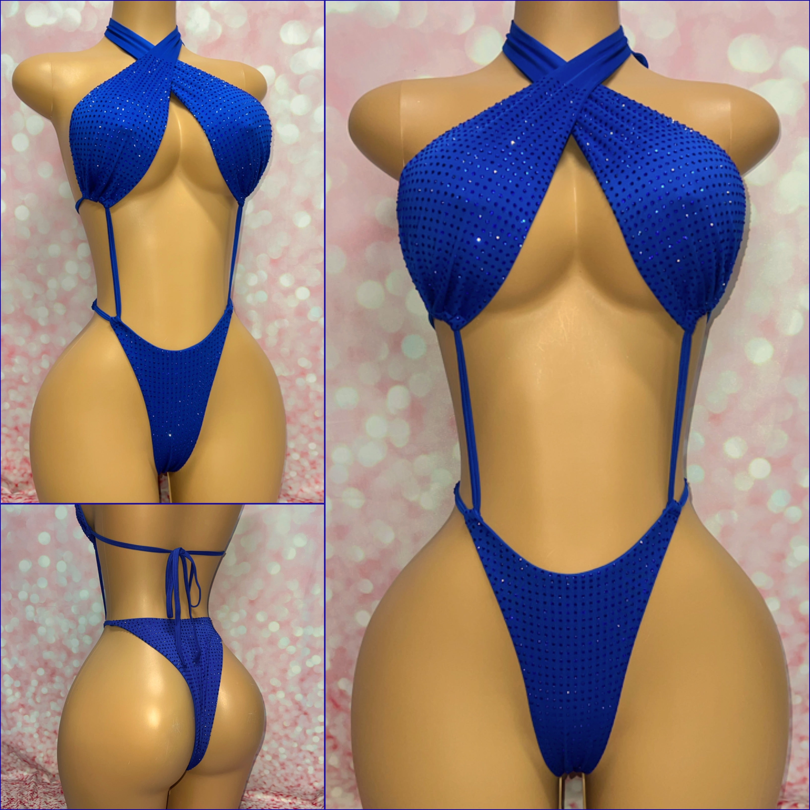 Multi Way Rhinestone Bodysuit Royal