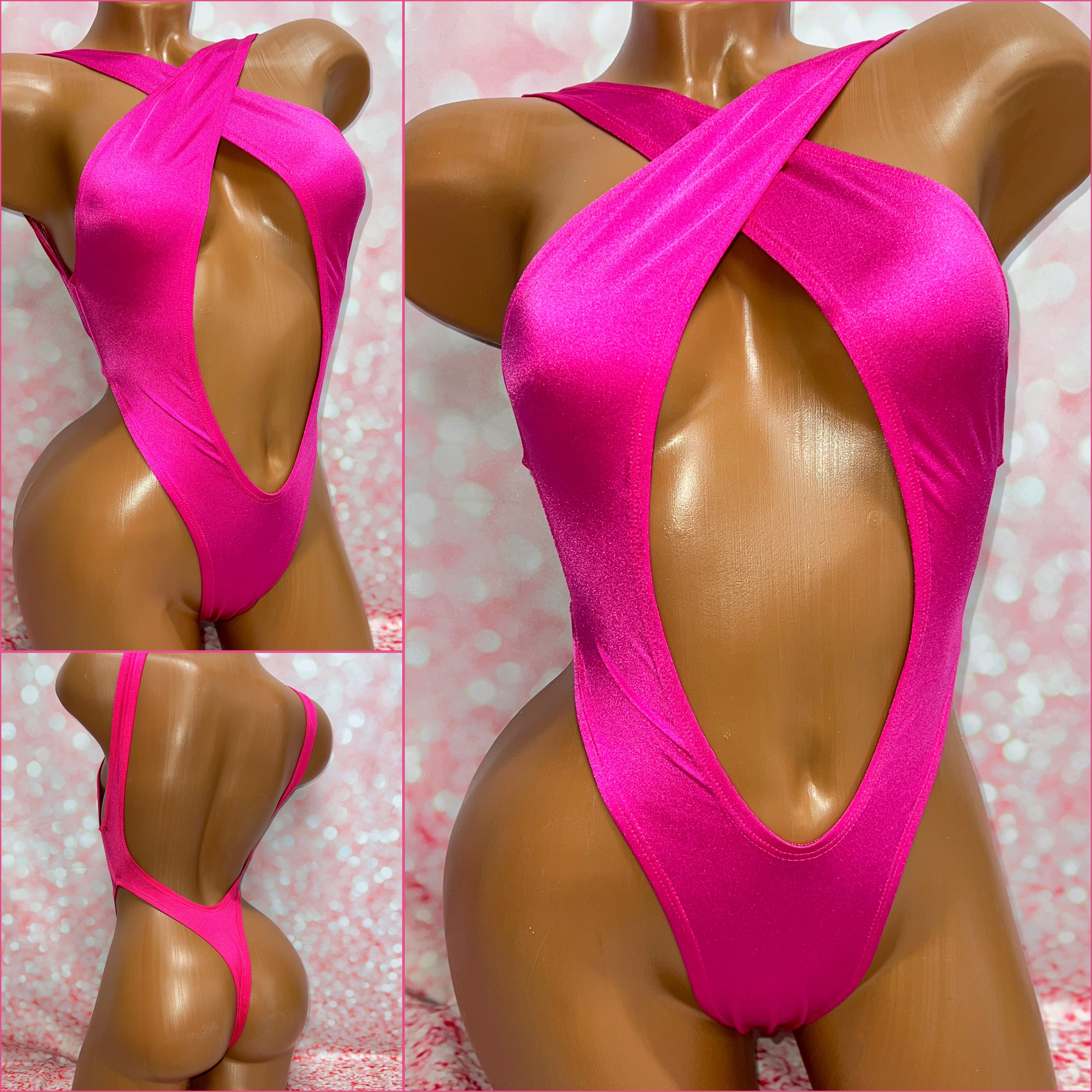 Dark Pink Cross Over One Piece