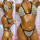 Nude Diamond Glitter Mesh Bikini