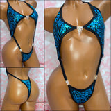 Wild Print Blue Peekaboob