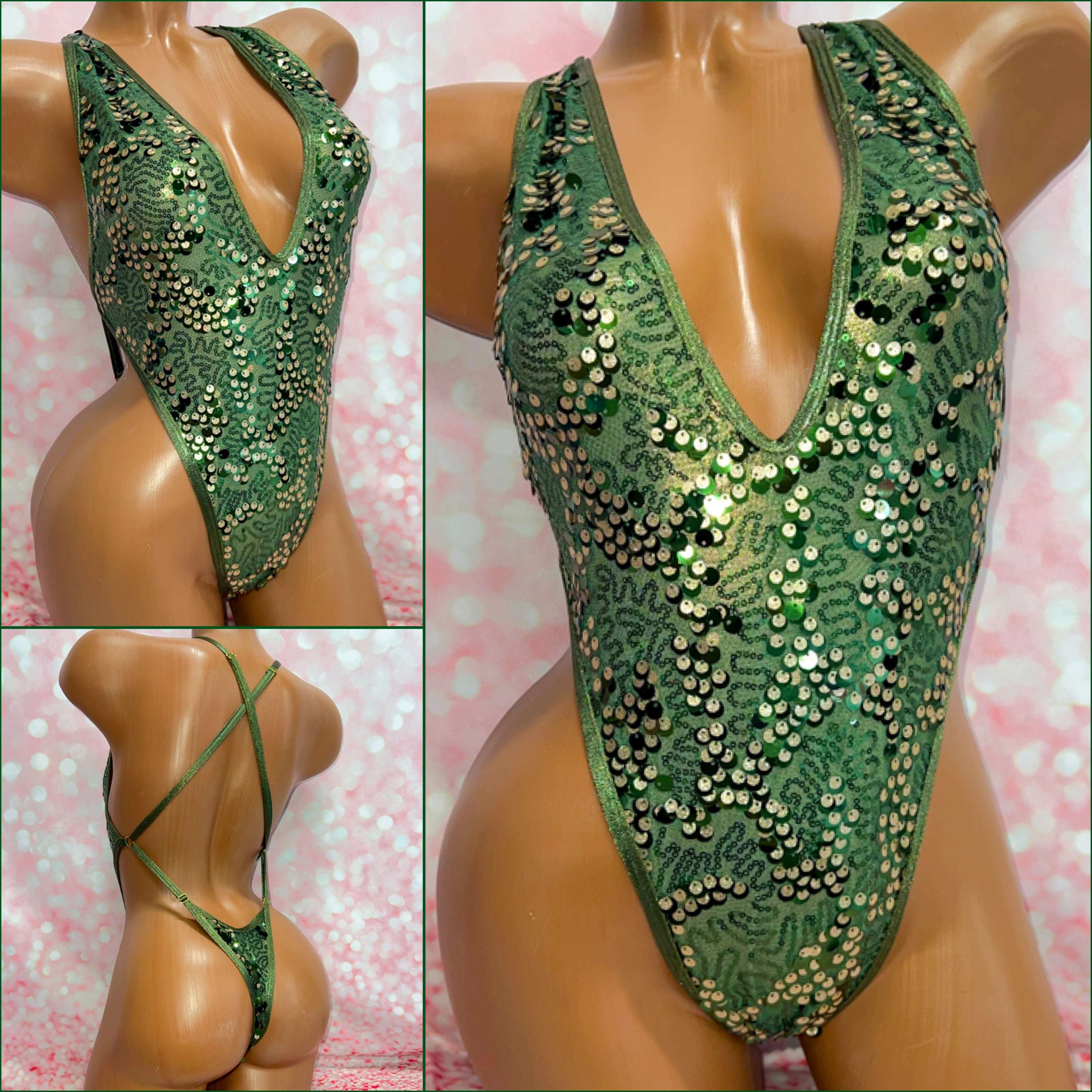 Forest 3D Sequin One Piece
