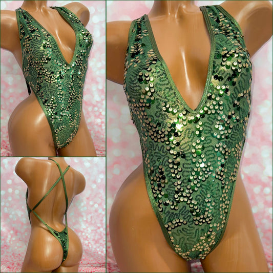 Forest 3D Sequin One Piece