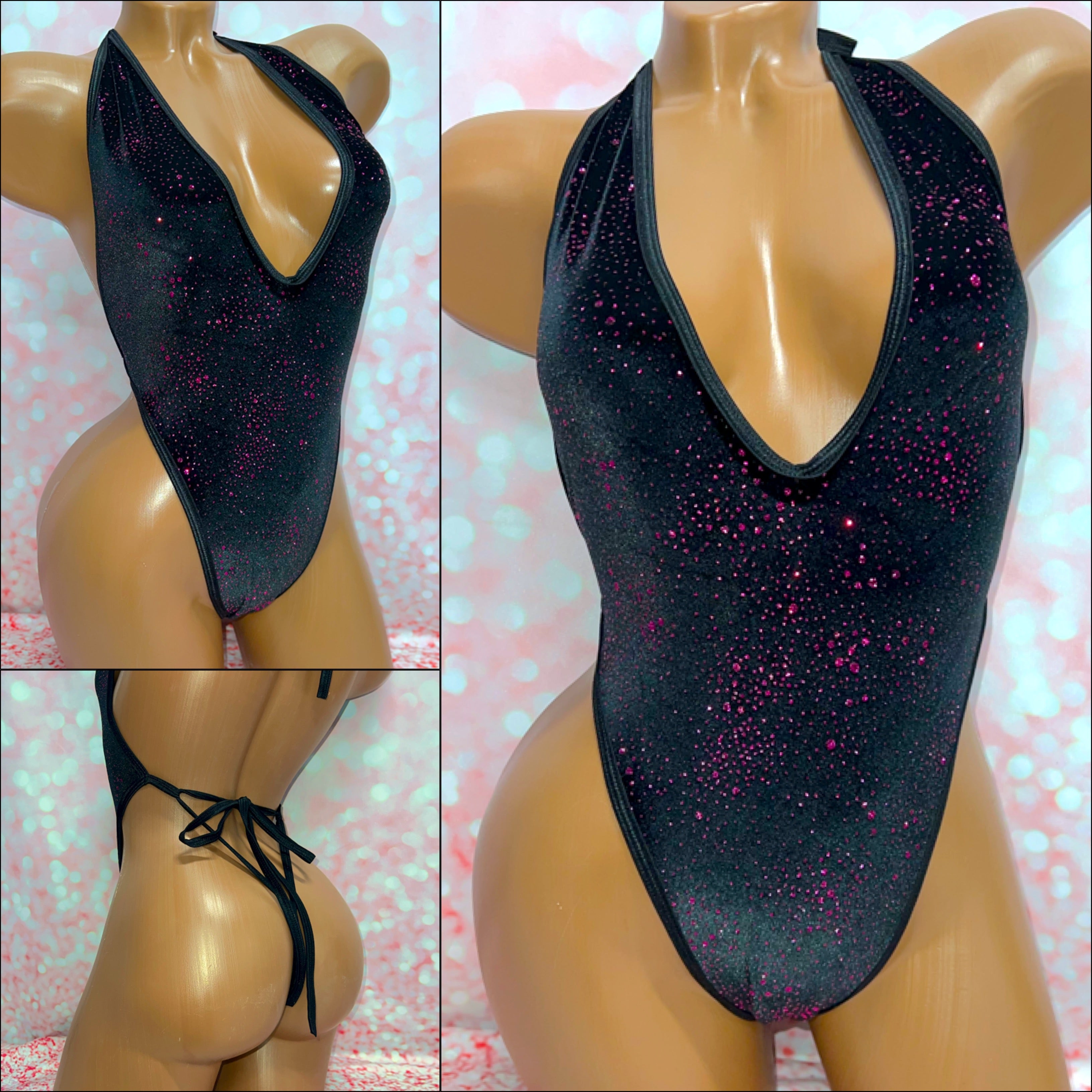 Purple Glitter Velvet One Piece