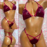 Metallic Merlot Cut Out Bikini