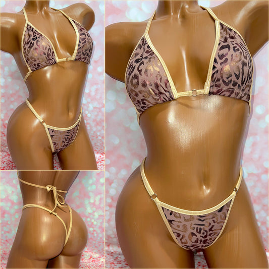 Rose Gold Leopard Bikini