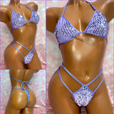 Velvet Sequin Bikini Set Purple