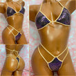Gold Purple Sequin Bikini Set